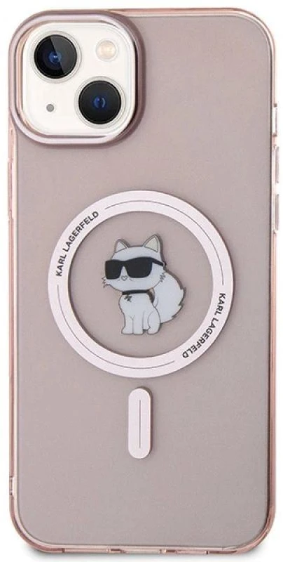 Karl Lagerfeld KLHMP15MHFCCNOP iPhone 15 Plus / 14 Plus 6.7″ rožinės spalvos kietas dėklas IML Choupette MagSa