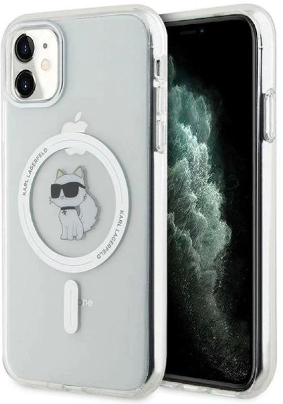 Karl Lagerfeld KLHMN61HFCCNOT Apple iPhone 11/ Xr skaidrus kietas dėklas IML Choupette MagSafe