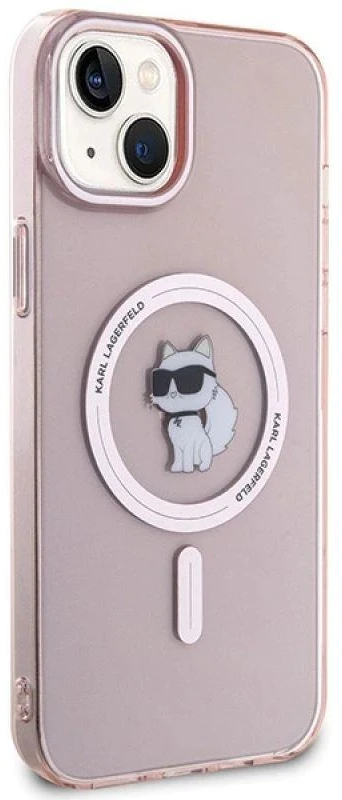 Karl Lagerfeld KLHMP15MHFCCNOP iPhone 15 Plus / 14 Plus 6.7″ rožinės spalvos kietas dėklas IML Choupette MagSa