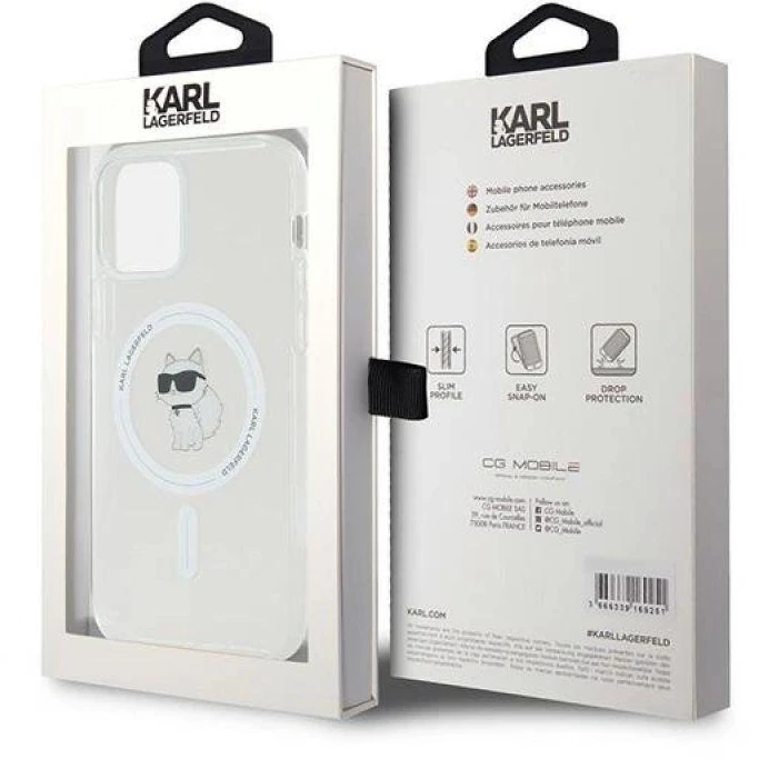 Karl Lagerfeld KLHMP12MHFCCNOT Apple iPhone 12/12 Pro 6.1″ skaidrus kietas dėklas IML Choupette