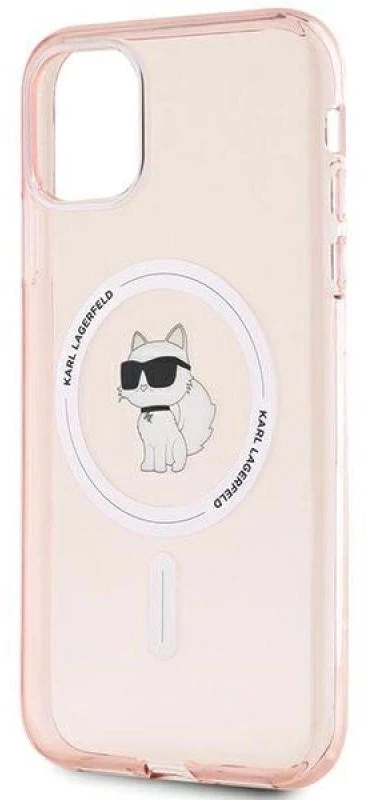 Karl Lagerfeld KLHMN61HFCCNOP Apple iPhone 11 / Xr 6.1″ rožinės spalvos kietas dėklas IML Choupette MagSafe