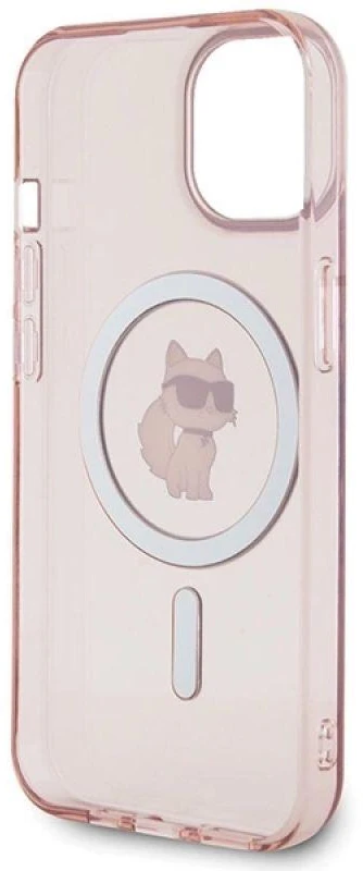 Karl Lagerfeld KLHMP15SHFCCNOP Apple iPhone 15/ 14 / 13 6.1″ rožinės spalvos kietas dėklas IML Choupette MagSafe
