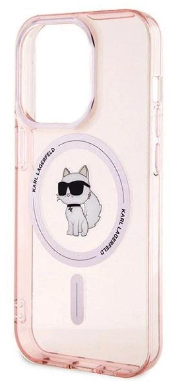 Karl Lagerfeld KLHMP14XHFCCNOP Apple iPhone 14 Pro Max 6.7″ rožinės spalvos kietas dėklas IML Choupette MagSafe