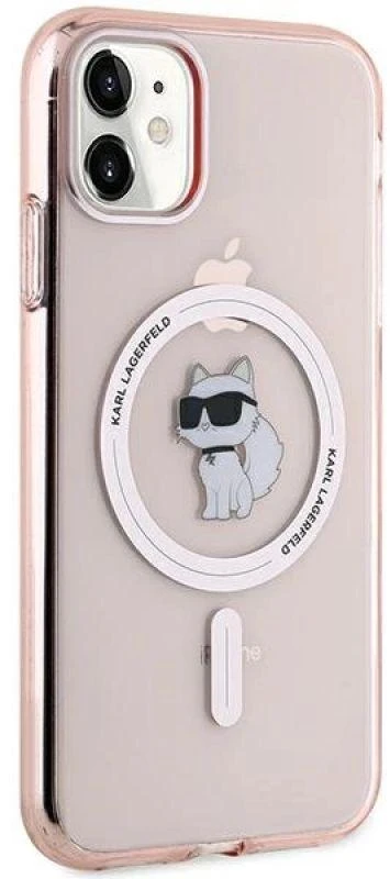 Karl Lagerfeld KLHMN61HFCCNOP Apple iPhone 11 / Xr 6.1″ rožinės spalvos kietas dėklas IML Choupette MagSafe
