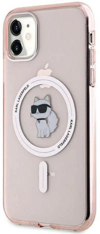 Karl Lagerfeld KLHMN61HFCCNOP Apple iPhone 11 / Xr 6.1″ rožinės spalvos kietas dėklas IML Choupette MagSafe