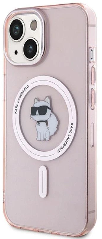 Karl Lagerfeld KLHMP15SHFCCNOP Apple iPhone 15/ 14 / 13 6.1″ rožinės spalvos kietas dėklas IML Choupette MagSafe