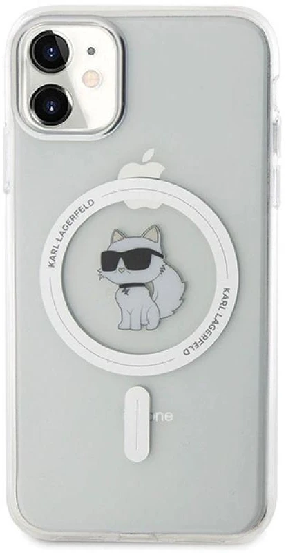 Karl Lagerfeld KLHMN61HFCCNOT Apple iPhone 11/ Xr skaidrus kietas dėklas IML Choupette MagSafe
