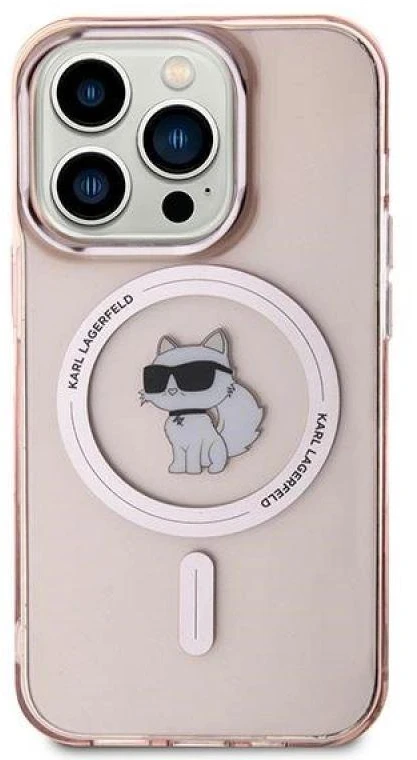 Karl Lagerfeld KLHMP14XHFCCNOP Apple iPhone 14 Pro Max 6.7″ rožinės spalvos kietas dėklas IML Choupette MagSafe