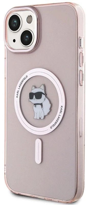 Karl Lagerfeld KLHMP15MHFCCNOP iPhone 15 Plus / 14 Plus 6.7″ rožinės spalvos kietas dėklas IML Choupette MagSa