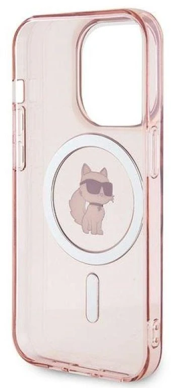 Karl Lagerfeld KLHMP14LHFCCNOP Apple iPhone 14 Pro 6.1″ rožinės spalvos kietas dėklas IML Choupette MagSafe