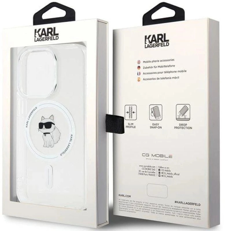 Karl Lagerfeld KLHMP13XHFCCNOT Apple iPhone 13 Pro Max 6.7″ skaidrus kietas dėklas IML Choupette MagSafe