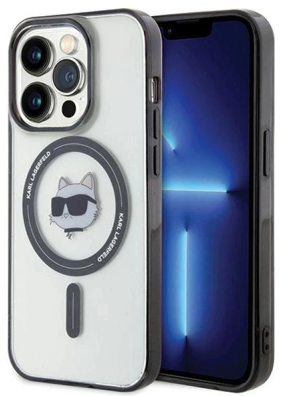 Karl Lagerfeld KLHMP15LHCHNOTK Apple iPhone 15 Pro 6.1″ skaidrus kietas dėklas IML Choupette`s Head MagSafe