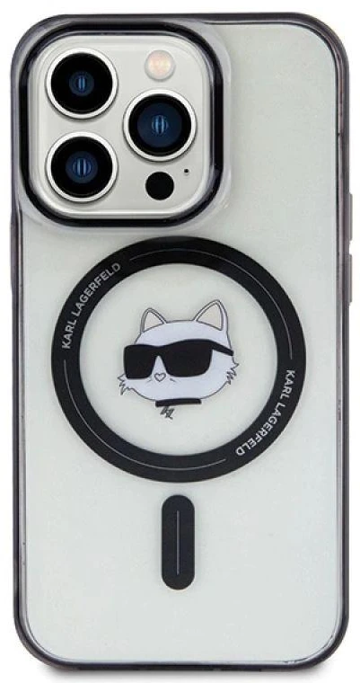 Karl Lagerfeld KLHMP15LHCHNOTK Apple iPhone 15 Pro 6.1″ skaidrus kietas dėklas IML Choupette`s Head MagSafe