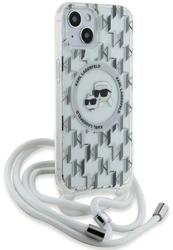 Karl Lagerfeld KLHMP15SHCKCKLCT Apple iPhone 15 /14 / 13 6.1″ skaidrus kietas dėklas IML Crossbody Monogram