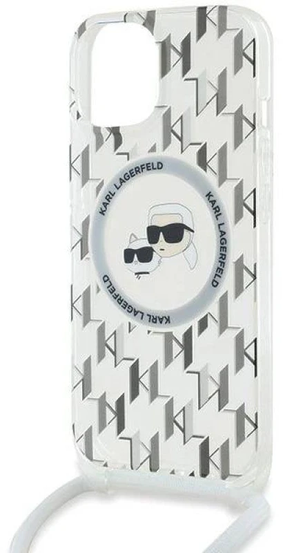 Karl Lagerfeld KLHMP15SHCKCKLCT Apple iPhone 15 /14 / 13 6.1″ skaidrus kietas dėklas IML Crossbody Monogram