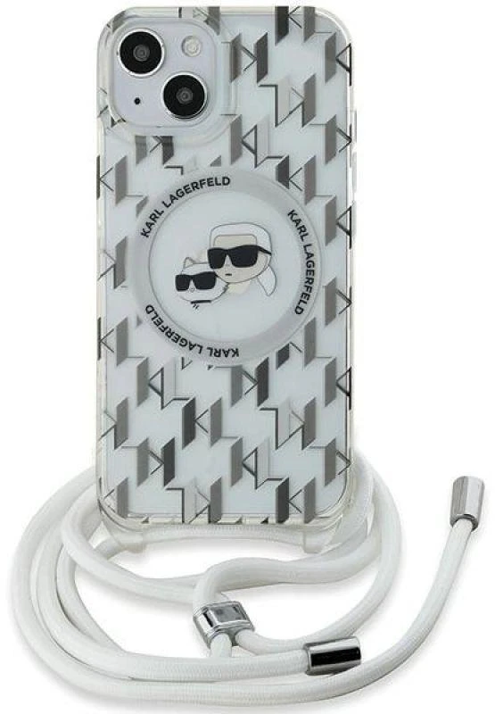 Karl Lagerfeld KLHMP15SHCKCKLCT Apple iPhone 15 /14 / 13 6.1″ skaidrus kietas dėklas IML Crossbody Monogram