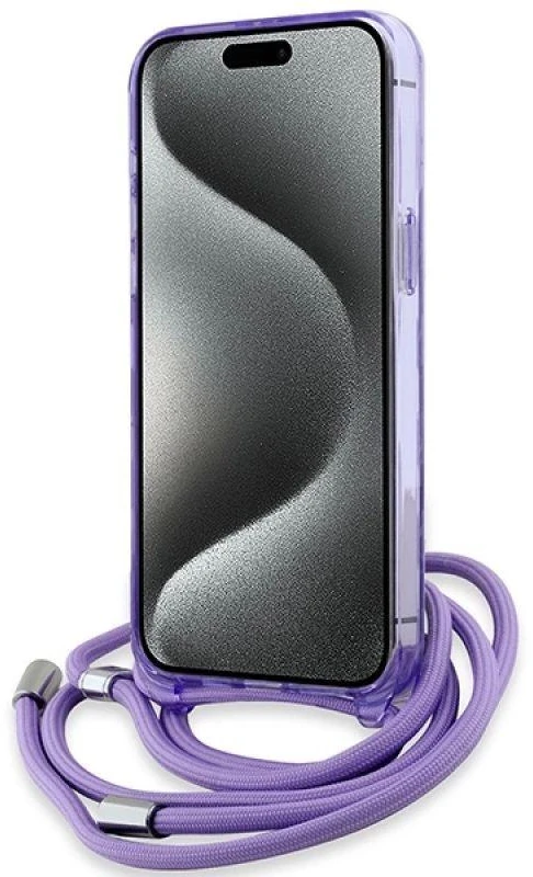 Karl Lagerfeld KLHMP15XHCKCKLCU Apple iPhone 15 Pro Max 6.7″ violetinės spalvos kietas dėklas IML Crossbody Monogr