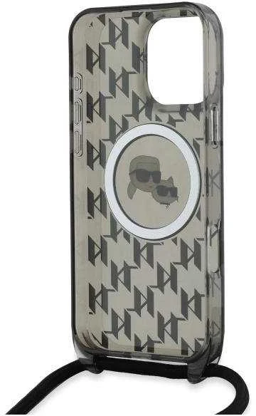 Karl Lagerfeld KLHMP16XHCKCKLCK Apple iPhone 16 Pro Max 6.9″ juodos spalvos kietas dėklas IML Crossbody Monogram Karl