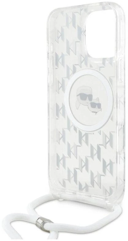 Karl Lagerfeld KLHMP16LHCKCKLCT Apple iPhone 16 Pro 6.3″ skaidrus kietas dėklas IML Crossbody Monogram