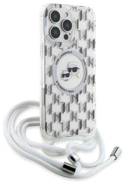 Karl Lagerfeld KLHMP16XHCKCKLCT Apple iPhone 16 Pro Max 6.9″ skaidrus kietas dėklas IML Crossbody Monogram