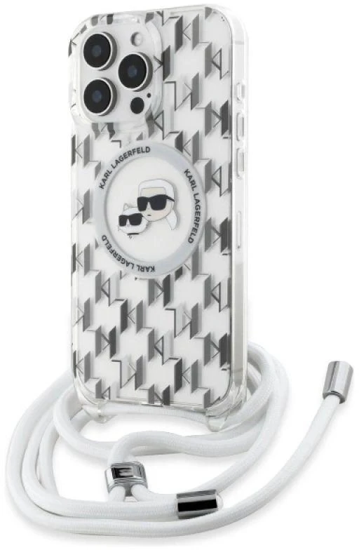 Karl Lagerfeld KLHMP16XHCKCKLCT Apple iPhone 16 Pro Max 6.9″ skaidrus kietas dėklas IML Crossbody Monogram