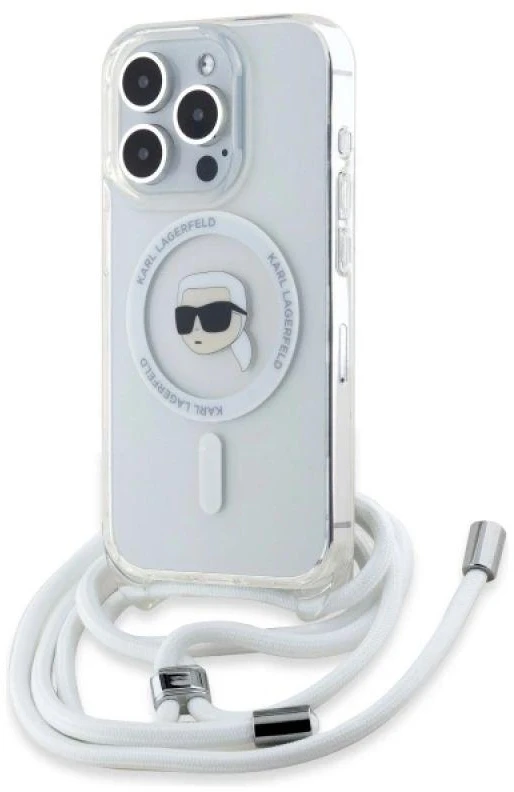 Karl Lagerfeld KLHMP16XHCKHNT Apple iPhone 16 Pro Max 6.9″ kietas dėklas skaidrus Crossbody IML Karl Head M