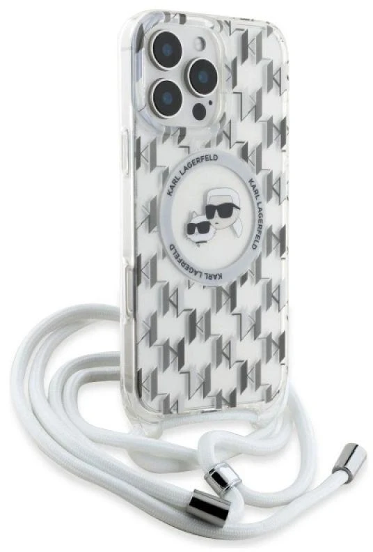 Karl Lagerfeld KLHMP16XHCKCKLCT Apple iPhone 16 Pro Max 6.9″ skaidrus kietas dėklas IML Crossbody Monogram