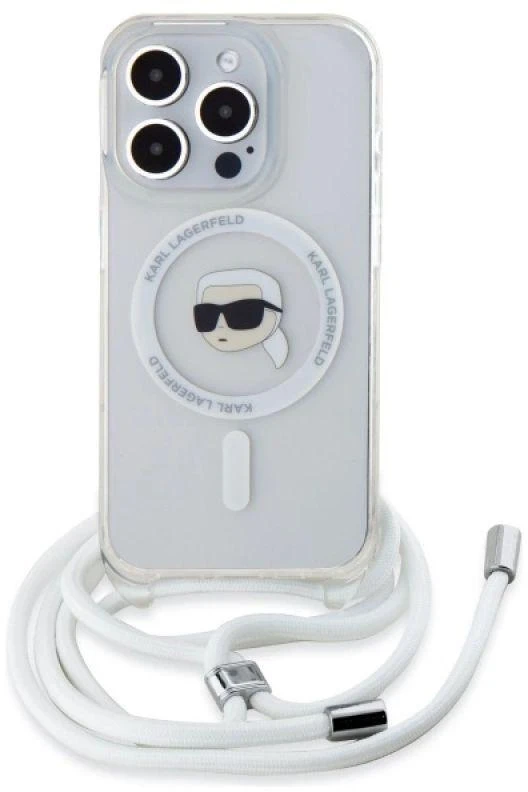 Karl Lagerfeld KLHMP16XHCKHNT Apple iPhone 16 Pro Max 6.9″ kietas dėklas skaidrus Crossbody IML Karl Head M