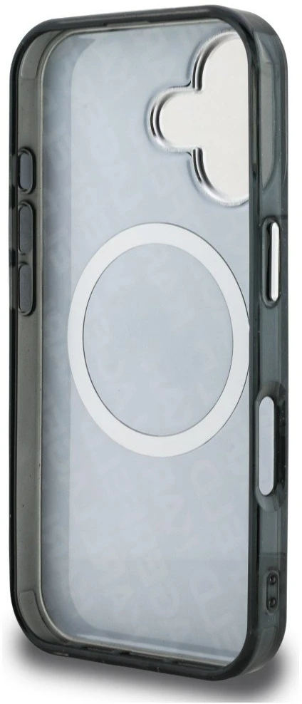 Karl Lagerfeld IML K&CH Heads Repeated Logo MagSafe dėklas Apple iPhone 16 juodos spalvos