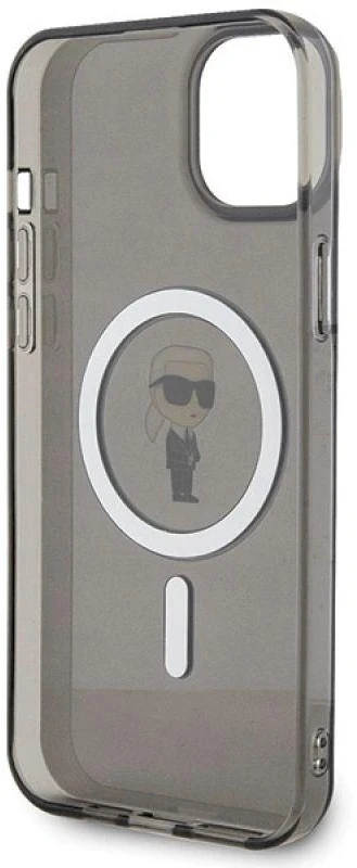 Karl Lagerfeld KLHMP15MHFCKNOK Apple iPhone 15 Plus / 14 Plus 6.7″ juodos spalvos kietas dėklas IML Ikonik MagSafe