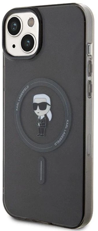 Karl Lagerfeld KLHMP15MHFCKNOK Apple iPhone 15 Plus / 14 Plus 6.7″ juodos spalvos kietas dėklas IML Ikonik MagSafe