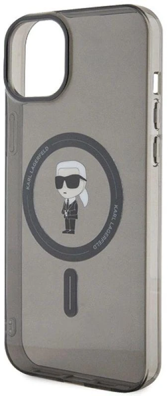 Karl Lagerfeld KLHMP15MHFCKNOK Apple iPhone 15 Plus / 14 Plus 6.7″ juodos spalvos kietas dėklas IML Ikonik MagSafe