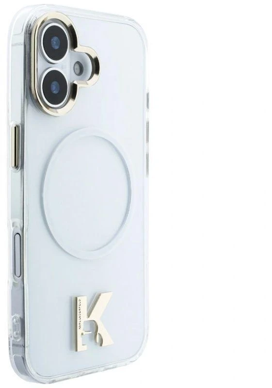 „Karl Lagerfeld IML K Head Logo MagSafe“ dėklas, skirtas „iPhone 17“ – skaidrus