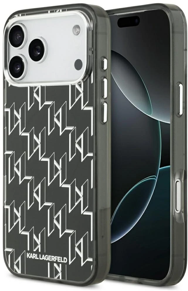 Karl Lagerfeld IML KL Monogram MagSafe dėklas skirtas Apple iPhone 17 Pro Max juodos spalvos