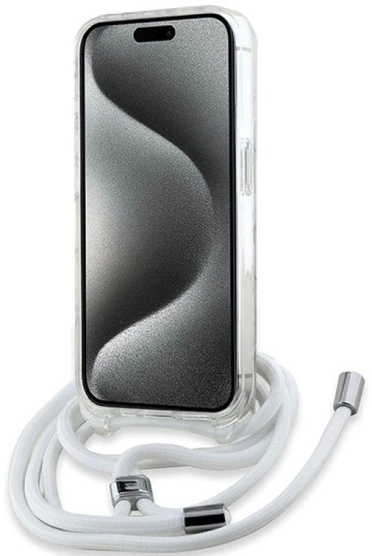 Karl Lagerfeld KLHMP15LHCKCKLCT Apple iPhone15 Pro 6.1″ skaidrus kietas dėklas IML Crossbody Monogram Karl &