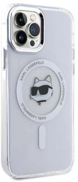 Karl Lagerfeld KLHMP12MHLSCHH Apple iPhone 12 / 12 Pro 6.1″ baltos spalvos kietas dėklas IML Metal Choupette Head