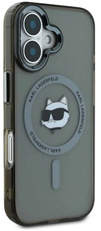 Karl Lagerfeld KLHMP16MHLSCHK Apple iPhone 16 Plus 6.7″ juodos spalvos kietas dėklas IML Metal Choupette Head MagS