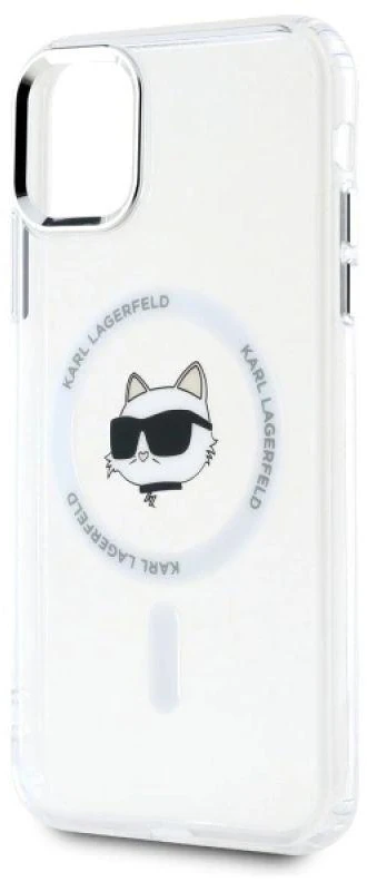 Karl Lagerfeld KLHMN61HLSCHH Apple iPhone 11 / Xr 6.1″ baltos spalvos kietas dėklas IML Metal Choupette Head Mag
