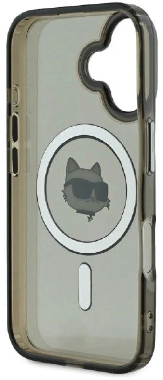 Karl Lagerfeld KLHMP16MHLSCHK Apple iPhone 16 Plus 6.7″ juodos spalvos kietas dėklas IML Metal Choupette Head MagS