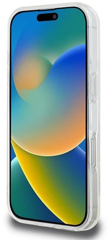 Karl Lagerfeld KLHMP16LHLSKIH Apple iPhone 16 Pro 6.3″ baltos spalvos kietas dėklas IML Metal Karl Head MagSafe