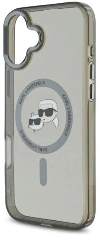 Karl Lagerfeld KLHMP16MHLSKCK Apple iPhone 16 Plus 6.7″ juodos spalvos kietas dėklas IML Metal Karl&Choupette Head