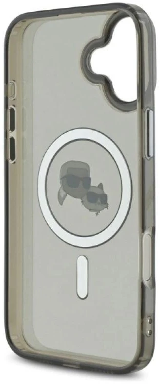 Karl Lagerfeld KLHMP16MHLSKCK Apple iPhone 16 Plus 6.7″ juodos spalvos kietas dėklas IML Metal Karl&Choupette Head