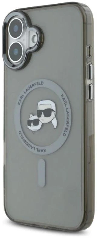 Karl Lagerfeld KLHMP16MHLSKCK Apple iPhone 16 Plus 6.7″ juodos spalvos kietas dėklas IML Metal Karl&Choupette Head