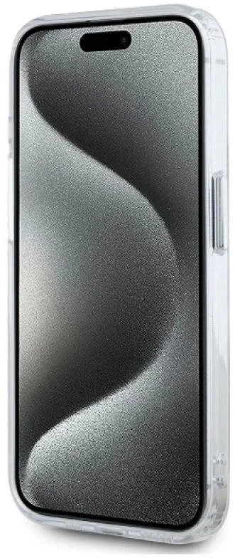 Karl Lagerfeld IML K&CH Heads Metal Frame MagSafe dėklas telefonui Apple iPhone 15 Pro skaidrus