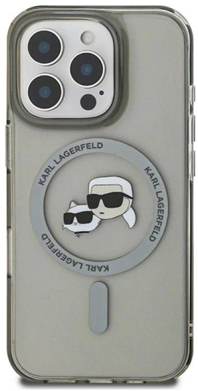 Karl Lagerfeld KLHMP16XHLSKCK Apple iPhone 16 Pro Max 6.9″ juodos spalvos kietas dėklas IML Metal Karl&Choupette H