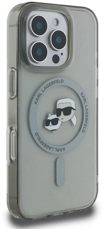 Karl Lagerfeld KLHMP16XHLSKCK Apple iPhone 16 Pro Max 6.9″ juodos spalvos kietas dėklas IML Metal Karl&Choupette H