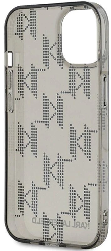 Karl Lagerfeld KLHCP15SHKDPNSK Apple iPhone 15 / 14 / 13 6.1″ juodos spalvos kietas dėklas IML Mono KL Pattern & C