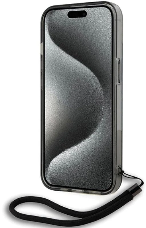 Karl Lagerfeld KLHCP15SHKDPNSK Apple iPhone 15 / 14 / 13 6.1″ juodos spalvos kietas dėklas IML Mono KL Pattern & C