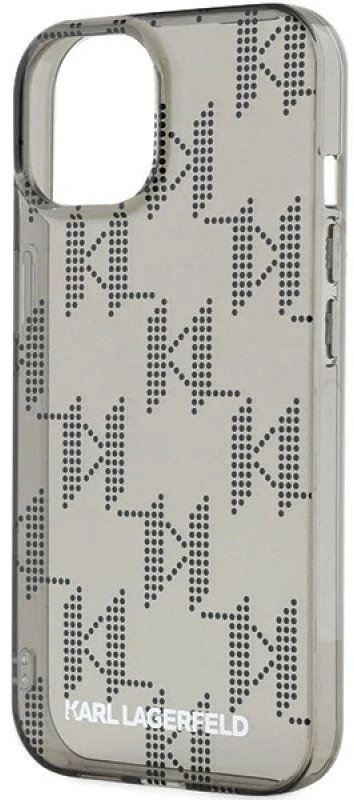 Karl Lagerfeld KLHCP15SHKDPNSK Apple iPhone 15 / 14 / 13 6.1″ juodos spalvos kietas dėklas IML Mono KL Pattern & C