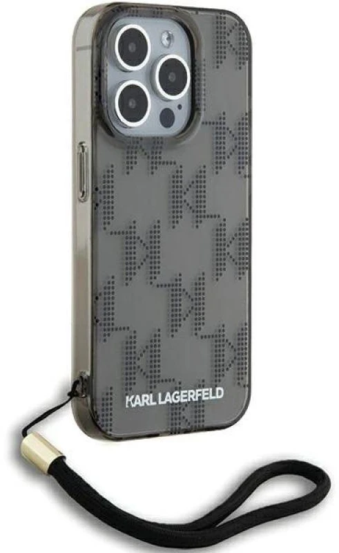 Karl Lagerfeld KLHCP15XHKDPNSK Apple iPhone 15 Pro Max 6.7″ juodos spalvos kietas dėklas IML Mono KL Pattern & Cor